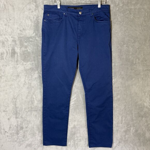 Teleria Zed Pants Men 36X30.5 Blue Flat Front Preppy Italy Dyed Touch Cobra 19 A